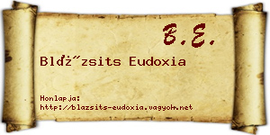 Blázsits Eudoxia névjegykártya